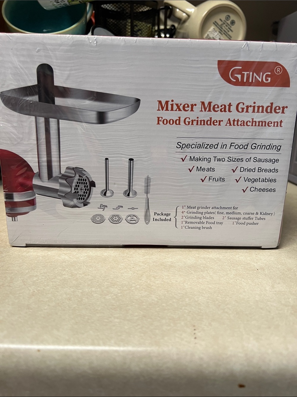 KITCHENAID COMPATIBLE Mixer Meat Grinder Attachment – Stainless Steel, Silver